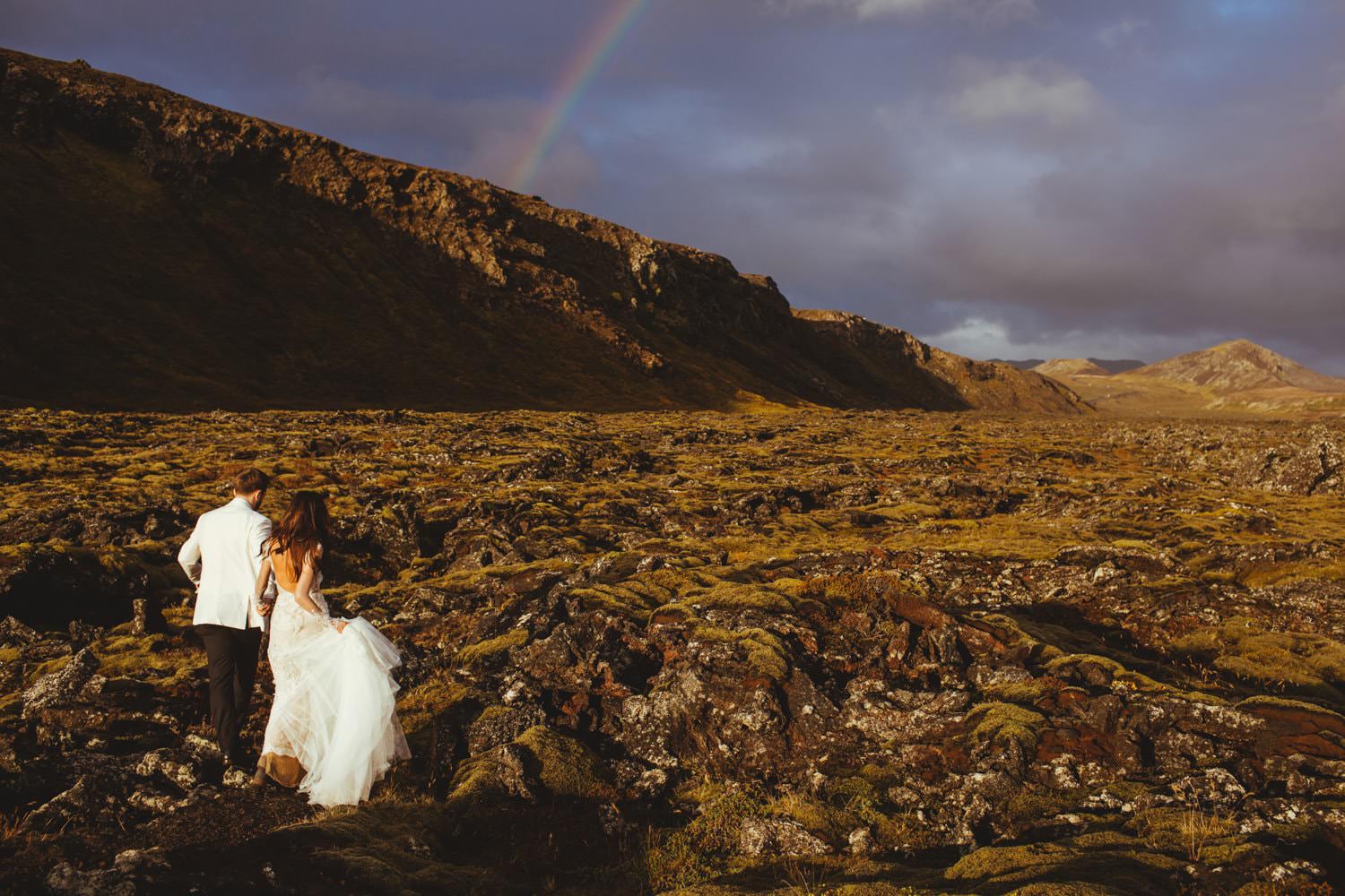 iceland wedding rainbow